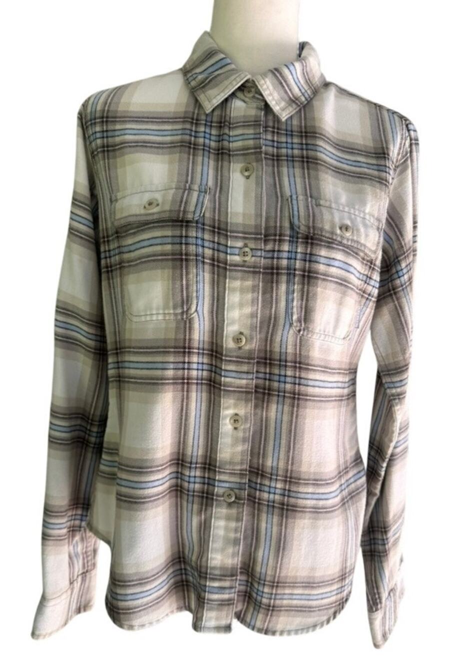 Simms Fishing Womens Santee Flannel Shirt Medium Plaid Long Sleeve